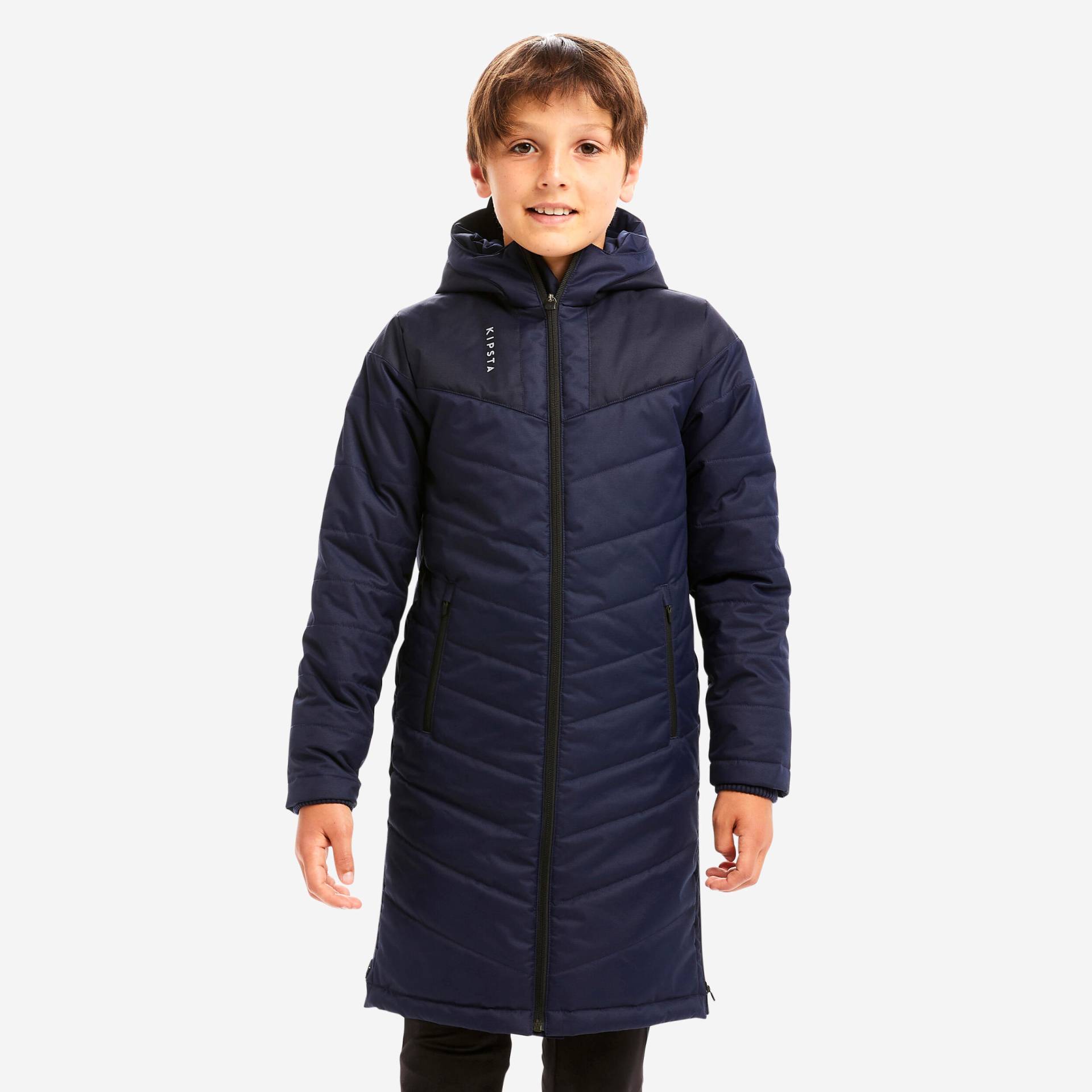 Kinder Fussball Parka lang - Traxium marineblau von KIPSTA