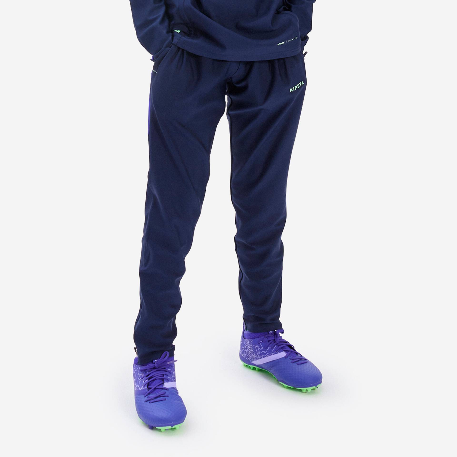 Kinder Fussball Sweatshirt mit Reissverschluss - Viralto Alpha blau/violett von KIPSTA