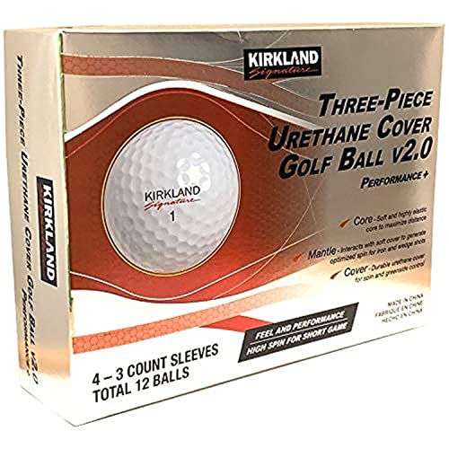 Kirkland Signature Golfbälle mit dreiteiliger Urethanabdeckung, v2.0, 1 Dutzend, 12 Bälle von Kirkland Signature