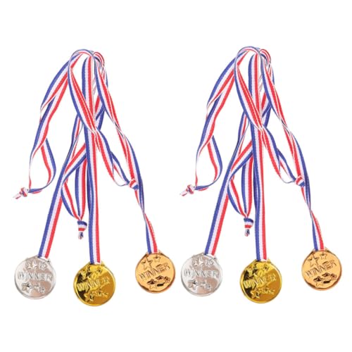 KITANDOVE 6 Stück Kinder Medaillenspielzeug Teenager Auszeichnungen Medaillen Wettbewerbsmedaille Zubehör Teenager Medaillen Requisiten Sportmedaille Spielmedaillen von KITANDOVE
