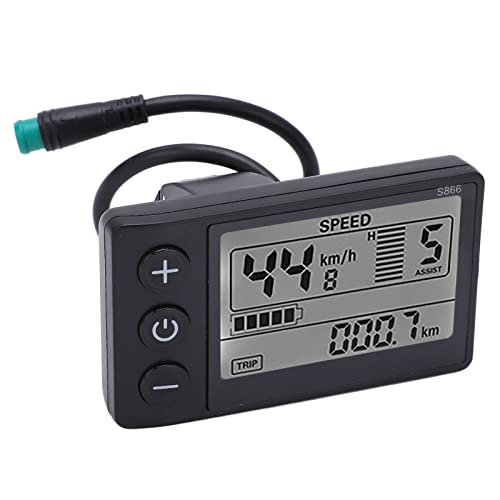 KKPLZZ Elektrofahrrad S866 LCD-Display Messgerät 24V 36V 48V Bedienfeld mit Wasserdichtem Stecker von KKPLZZ