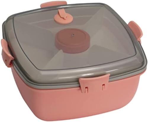 KKXXYQFC Doppelschichtige Lunchbox, Salatbox, BENTO, 4 Gitter, Saucenbehälter, Lunchbox-Set, Küchenbedarf (B, wie das Bild zeigt) von KKXXYQFC