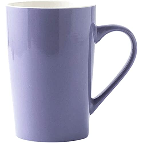 KKXXYQFC Drinkware Tazza da caffè da 420 ml, Tazza da caffè semplice in Ceramica a Forma di cono, Tazza Color Caramello per caffè e tè al Latte, Tazza per Bevande microonde semplice (ViolaA Q) von KKXXYQFC
