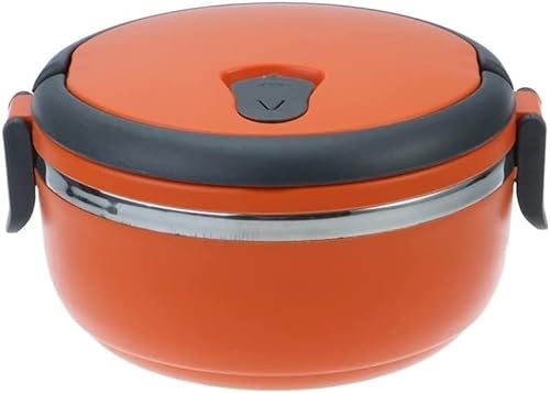 KKXXYQFC Edelstahl-Lunchbox, tragbar, für Erwachsene, runde Bento-Box mit Griff, Lunchbox, Küchenbedarf (B, wie das Bild zeigt) von KKXXYQFC
