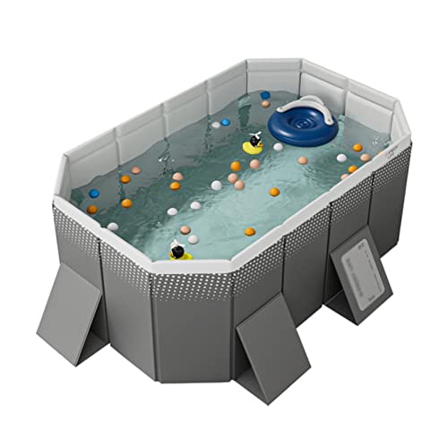KKXXYQFC Faltbarer Pool für Kinder und Erwachsene – tragbarer Haustierbadepool – Planschbecken für den Innen- und Außenbereich – Grau – 1,85 m von KKXXYQFC