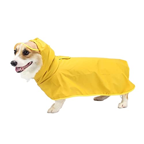 KKXXYQFC Haustier-Hunderegenmantel, wasserdichter Hunde-Regenmantel für kleine große Hunde, Corgi, Labrador, Kleidung, Outdoor-Haustierjacke, Kleidung für Regen, M-8XL (Farbe: Gelb, Größe: 4XL) von KKXXYQFC