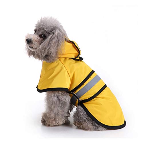KKXXYQFC Haustier-Regenmäntel für große Hunde, Hundekleidung, wasserdicht, für Hunde, wasserdicht, Poncho, große Regenjacke, SML, XL, XXL, Größen (Farbe: Gelb, Größe: Groß) von KKXXYQFC