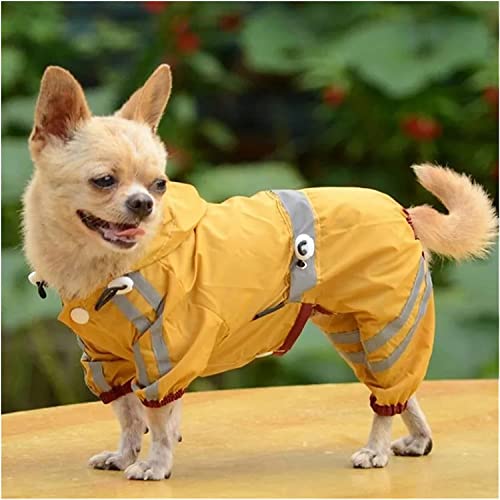 KKXXYQFC Haustier-Regenmantel, Jacke, Welpen-Regenmantel, reflektierende Streifen, Kleidung, Heimtierbedarf (Gelb, L) von KKXXYQFC