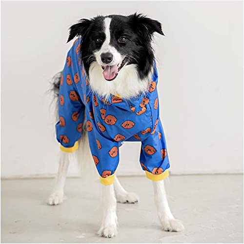 KKXXYQFC Haustier-Regenmantel, mittelgroßer und großer Hund, wasserdichter vierbeiniger Regenmantel, Hunde-Regenmantel mit Kapuze (A 3XL) von KKXXYQFC