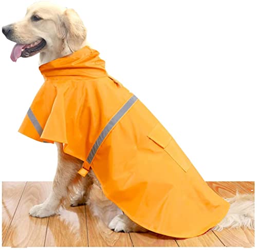 KKXXYQFC Hunde-Regenmantel, Welpen-Regen tragender Welpen-Overall, Regenponcho, Haustier-Regenbekleidungsjacke, leicht, verstellbar, reflektierend, Slicker (Orange M) von KKXXYQFC