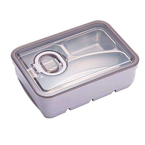 KKXXYQFC Lunchbox, Bento-Box für Erwachsene, Edelstahl, doppellagige, originelle Lunch-Lebensmittelbehälter, langlebige, auslaufsichere, tragbare, geschichtete Box für Geschirr und Gewürze, von KKXXYQFC