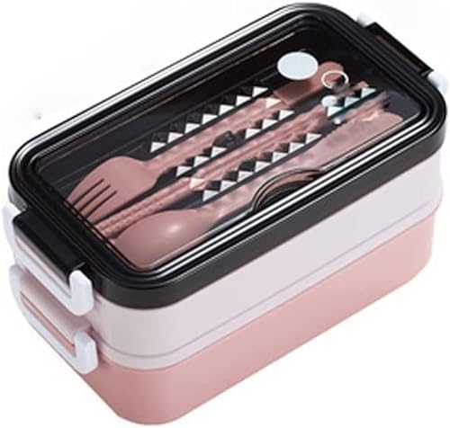KKXXYQFC Lunchbox, Bento-Box für Schulbüroangestellte, 2 Etagen, beheizter Lunchbehälter, Aufbewahrungsbox für Lebensmittel (Rosa, Einheitsgröße) von KKXXYQFC