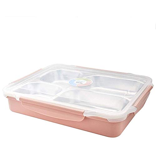 KKXXYQFC Lunchbox, auslaufsichere Bento-Lunchbox, Lebensmittelbox aus Edelstahl, 4-teiliges Design, fasst eine ausgewogene Auswahl an Lebensmitteln, spülmaschinenfest, BPA-frei. Genießen Sie EIN von KKXXYQFC
