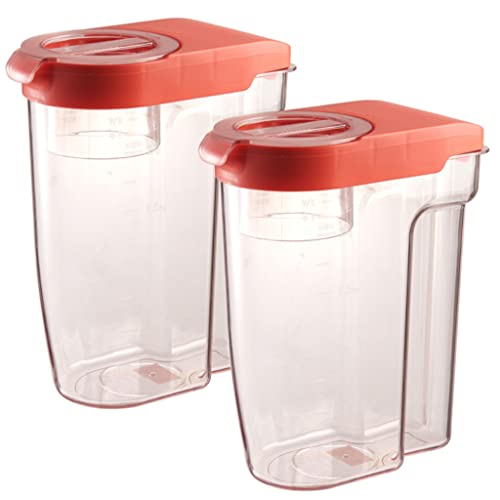 KKXXYQFC Robuster, transparenter Müslispender – hermetisch verschlossener Vollkorn-Aufbewahrungsbehälter für den Heimgebrauch (2er-Pack, Orange) von KKXXYQFC