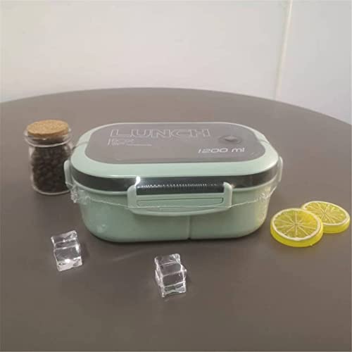 KKXXYQFC Tragbare Lunchbox, 2 Etagen, Netzstoff, Bento-Box für Büroangestellte, mit Gabel und Löffel, Mikrowellen-Lunchbox (B, wie das Bild zeigt) von KKXXYQFC