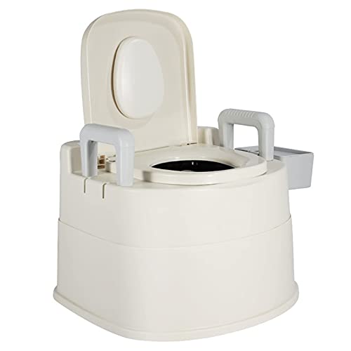 KKXXYQFC Tragbare Toilette, Mobile Toilette, Reise-Nottoiletten-Töpfchen für Erwachsene mit abnehmbaren, waschbaren inneren Sitzgriffen und Papierrollenhalter, mit maximaler Tragfähigkeit bis zu 120 von KKXXYQFC