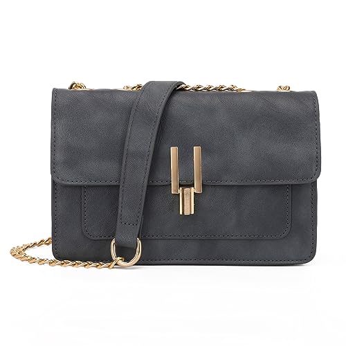 KL928 Umhängetasche Damen Kleine Handtasche PU Leder Crossbody bag damen Schultertasche mit Metall Schulterriemen（Peacock Blue） von KL928