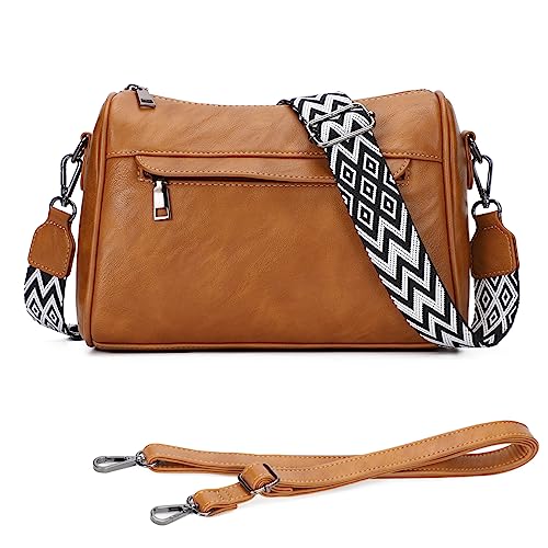 KL928 umhängetasche damen Crossbody Bag Breiter Gurt stylisch moderne Taschen PU Leder mit abnehmbarem Schultergurt von KL928