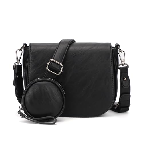 KL928 umhängetasche damen handtasche tasche schultertasche kleine Tasche damenhandtasche für Arbeit Einkaufen Reisen (Black) von KL928