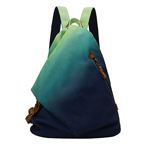 Retro Segeltuch Rucksack Canvas Vintage Rucksäcke Daypack Reisetasche Schulterrucksack für Herren Damen（6882-R#Blue#GrayishGreen） von KL928