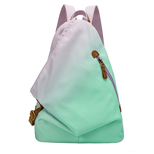 Retro Segeltuch Rucksack Canvas Vintage Rucksäcke Daypack Reisetasche Schulterrucksack für Herren Damen（6882-R#PalePurple#Smaragdine） von KL928