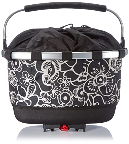 KLICKFix Unisex-Adult Carrybag GT Textilkorb für Racktime Gepäckträger, Fleur Schwarz, 24 litres von KlickFix