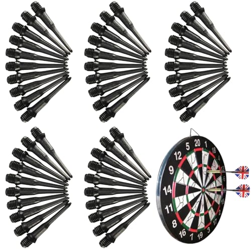 KLLJ Dartspitzen Kunststoff,Dartpfeil Spitzen Schwarz,Dartspitzen Dart Spitzen Plastik,Dartspitzen Kunststoff,Softdarts Spitzen,Dartpfeile Spitzen aus Plastik von KLLJ