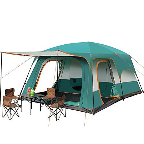 5–12 Personen Outdoor-Campingzelt mit Veranda, tragbares Cabana-Zelt, großes Familienzelt, Kuppelzelt, Rundzelt für Outdoor-Camping, Wandern, Angeln, einfacher Aufbau von KLLJHB
