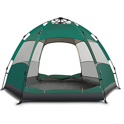 5–8 großes Zelt, schnell aufzubauendes Familienzelt, Outdoor-Campingzelt, Faltbare Faltzelte, zweilagige Rucksackzelte, Sonnenschutz (Farbe: E) (E, Einheitsgröße) (Schwarz O von KLLJHB
