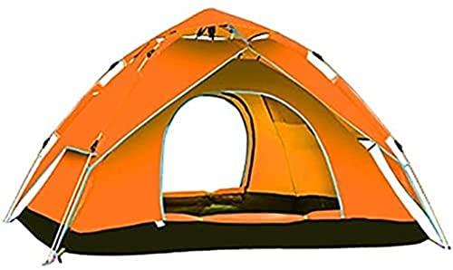 Campingzelt Campingzelt für 3–4 Personen, Doppellagiges automatisches Pop-up-Zelt mit Tragetasche | Geeignet für Wanderungen im Freien (Farbe: Blau) von KLLJHB