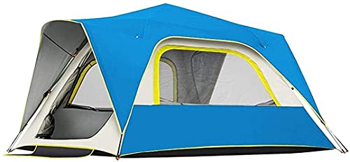 Zelt, Camping-Rucksack, tragbar, für unterwegs, doppellagig, Dickes PU-Gewebe, vierseitig, geeignet für Campingausflüge, Wandern, Farbe: Blau, Größe: 240 x 240 x 142 cm von KLLJHB