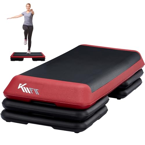 KM-Fit Fitness Stepper | Steppbrett Aerobic Stepper für zuhause | Step-Bench 3-fach höhenverstellbar | Belastbarkeit bis 200 kg | Home-Stepper | 108 × 41 × 10/15/20 cm | Aerobic Steppbank von KM KM Fit