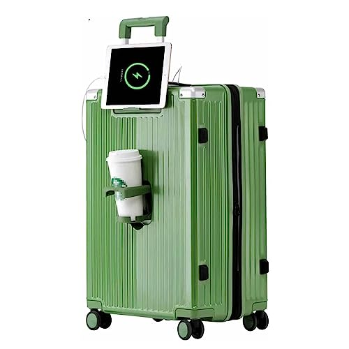 KMAYVIEW Tragbarer Koffer, erweiterbare Handgepäck-Koffer mit Rollen, USB-Anschluss und Getränkehalter-Design, TSA-Zollschloss-Gepäck von KMAYVIEW