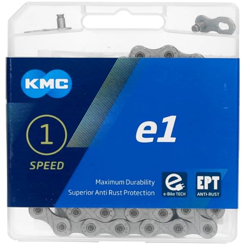 KMC Unisex – Erwachsene e1 EPT E-Bike 1-Fach Kette 1/2" x3/32, 110 Glieder, Silber von KMC