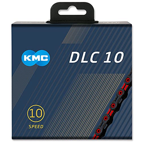 KMC Unisex – Erwachsene 12NR DLC Black DLC10 10-Fach Kette 1/2" x11/128, 116 Glieder, rot von KMC