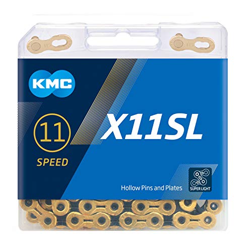 KMC Unisex – Erwachsene Ti-N Black X11SL 11-Fach Kette 1/2" x11/128, 118 Glieder, Gold-schwarz von KMC