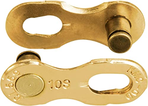 KMC Unisex – Erwachsene 10R Ti-N Kettenverschlussglied für 10-fach Ketten, gold,, 2 Pairs von KMC
