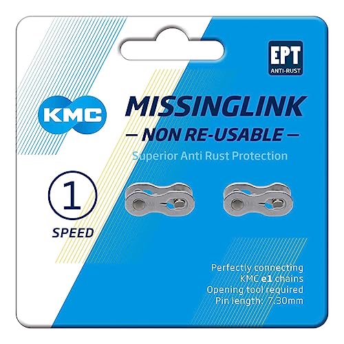 KMC Unisex – Erwachsene Silver Kettenverschlussglied e1NR EPT, Silber, für 6,7-7,3 mm Ketten von KMC