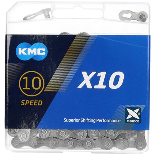 KMC Unisex – Erwachsene Grey X10 10-Fach Kette, 114 Glieder, grau von KMC