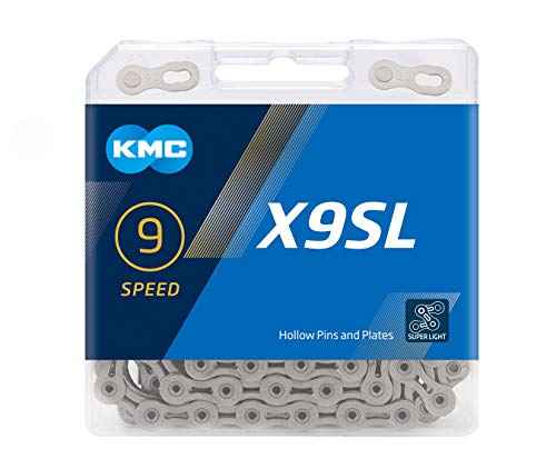KMC Unisex – Erwachsene X9SL Silver X9 SL 9-Fach Kette 1/2" x11/128, 114 Glieder, Silber von KMC