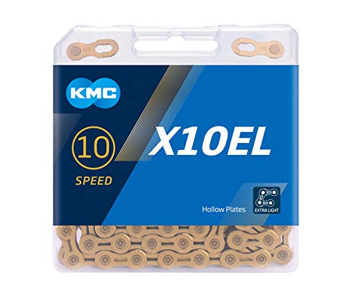 KMC Unisex – Erwachsene X10 EL TiNi X10EL Ti-N 10-Fach Kette 1/2" x11/128, 114 Glieder, Gold, Beschichtung von KMC