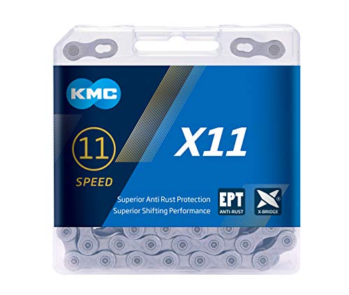 KMC Unisex – Erwachsene X11 Ept X11EPT 11-Fach Kette 1/2" x11/128, 118 Glieder, Silber von KMC