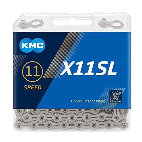 KMC Unisex – Erwachsene X11 SL X11SL 11-Fach Kette 1/2" x11/128, 118 Glieder, Silber von KMC