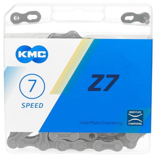 KMC Unisex – Erwachsene Z7 7-Fach Kette 1/2" x3/32, 114 Glieder, grau/braun von KMC