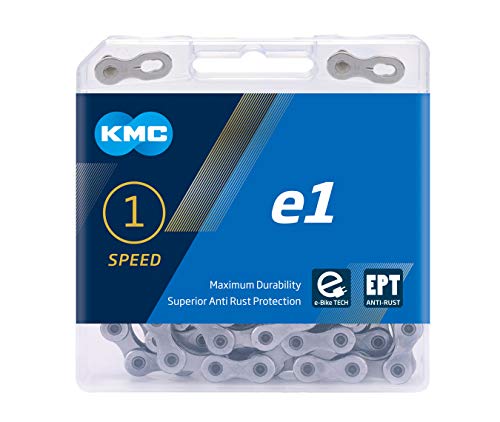 KMC Unisex – Erwachsene e1 EPT E-Bike 1-Fach Kette 1/2" x3/32, 130 Glieder, Silber von KMC