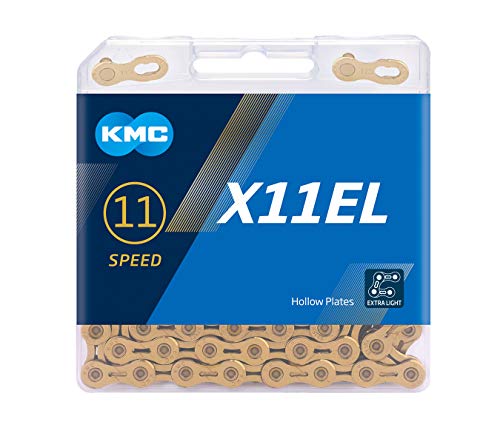 KMC Unisex – Erwachsene Ti-N X11EL 11-Fach Kette 1/2" x11/128, 118 Glieder, Gold von KMC