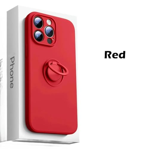 KMYNKIS Handyhülle Silikonringhalter Hülle Für iPhone 14 13 12 Mini 11 Pro Max X Xr Xs Max Se 2 7 8 Plus.-Rot-Für Iphonexs (5,8 ") von KMYNKIS