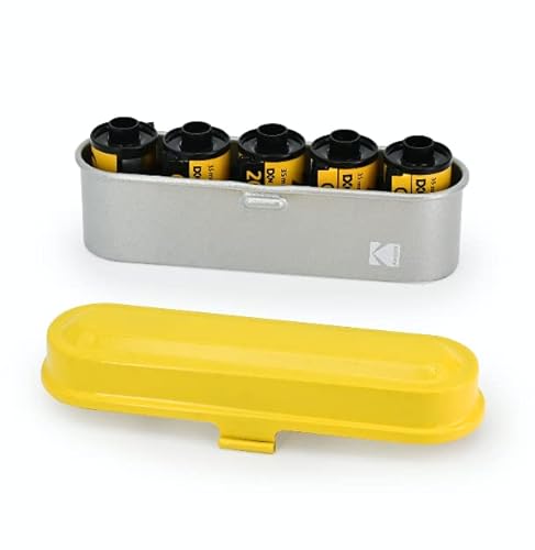 KODAK Filmkoffer – für 5 Rollen à 35 mm Folien – kompakter Retro-Stahlkoffer zum Sortieren und Schützen von Filmrollen (Folie ist Nicht im Lieferumfang enthalten), gelb, Retro von KODAK