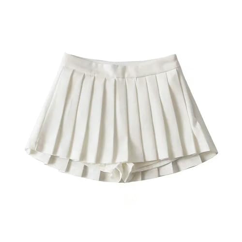 KOGORA Faltenrock Damen Frauen Faltenröcke Hohe Taille Sommer Vintage Mini Röcke Weiß Tanzrock-Weiss-m von KOGORA