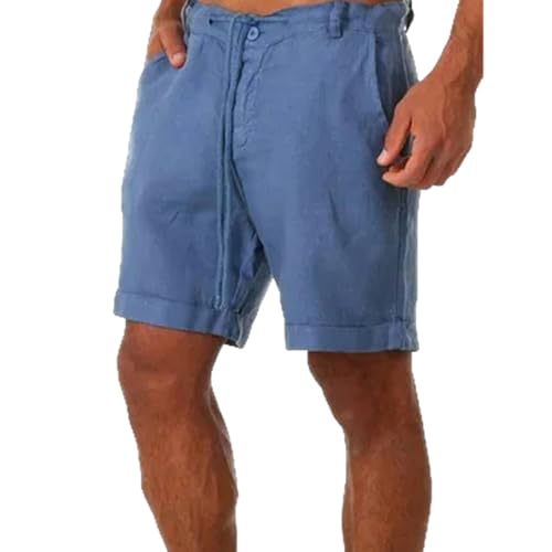 KOGORA Shorts Herren Herren Baumwollwäsche Shorts Hosen Männliche Sommer Atmungsaktiv-Denim Blue-m von KOGORA